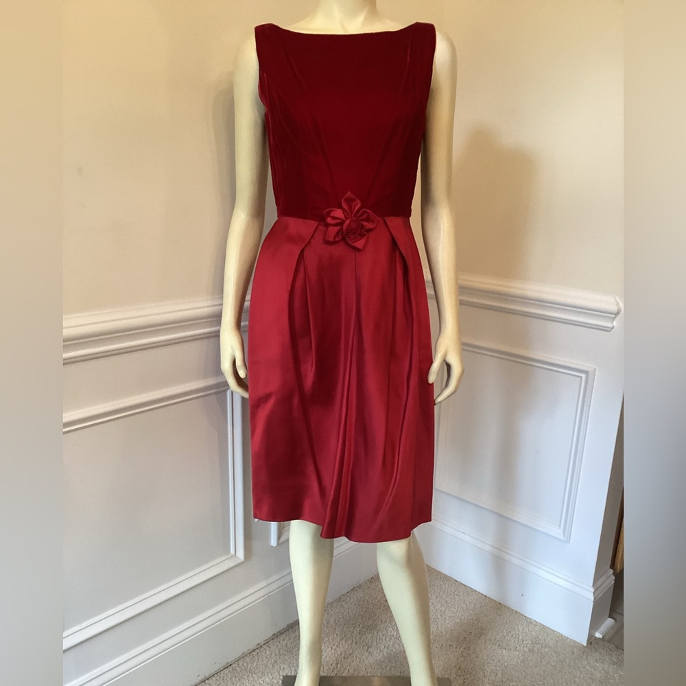 Unbranded Vintage Red Party Dress SZ S/M Knee Length